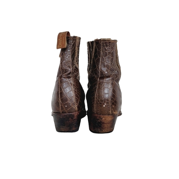 Vintage Destroyer Western Men\'s Brown Leather Ankle Cowboy Boots